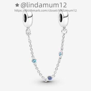 Pandora Triple Blue Stone Safety Chain